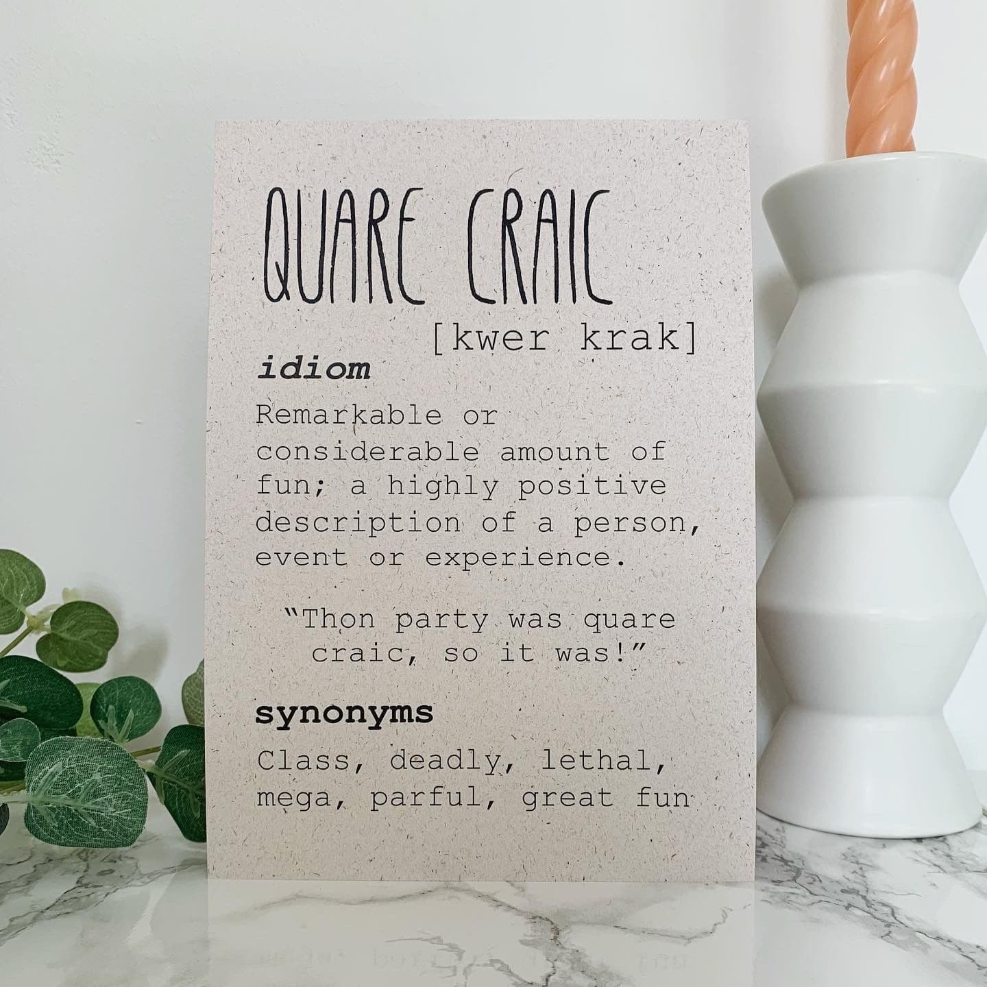 Northern Irish Dictionary A5 prints by Have a Day Designs