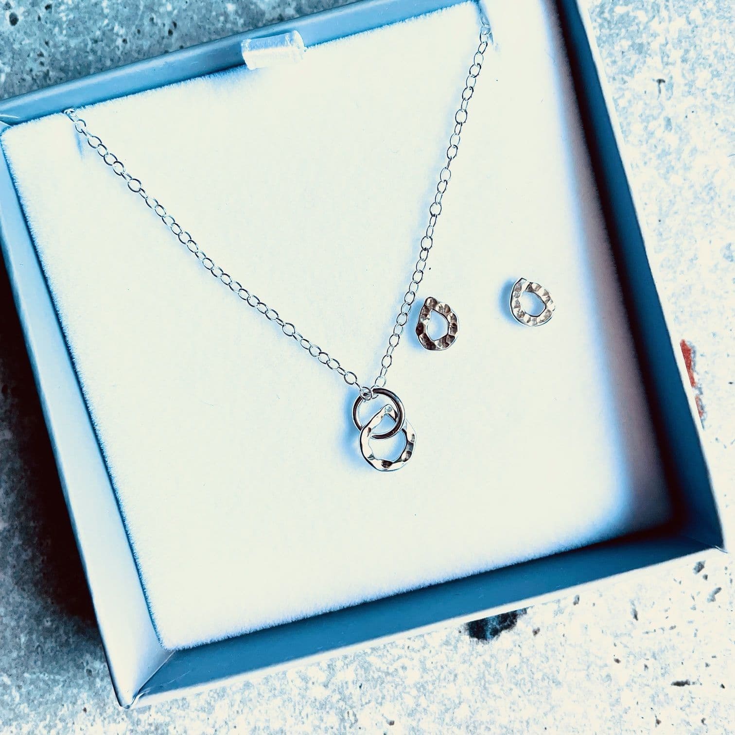 Silver earrings sales necklace set