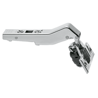 Blum. CLIP top BLUMOTION angled hinge 45° II, overlay appl., boss: screw-on. Nickel plated. 79B3558.