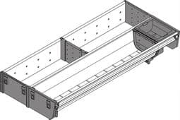 Blum. ORGA-LINE combo set, NL=450 mm, width=200 mm. stainless steel brushed/dust grey. ZSI.450KI2N