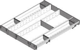 Blum. ORGA-LINE combo set, NL=650 mm, CW=600 mm. stainless steel brushed/dust grey. ZSI.60VUI9