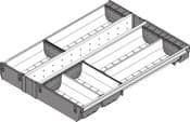 Blum. ORGA-LINE cutlery tray, NL=500 mm, CW=450 mm. stainless steel brushed/dust grey. ZSI.45VEI6
