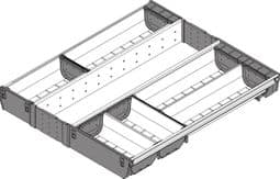 Blum. ORGA-LINE cutlery tray, NL=500 mm, CW=500 mm. stainless steel brushed/dust grey. ZSI.50VEI6