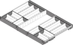 Blum. ORGA-LINE cutlery tray, NL=500 mm, CW=800 mm. stainless steel brushed/dust grey . ZSI.80VEI6
