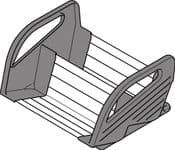 Blum. ORGA-LINE spice holder, starting from cabinet width 300 mm, 2 piece. stainless steel brushed/dust grey. ZFZ.30G0I