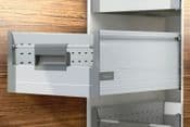Blum. Pre-Built TANDEMBOX plus BLUMOTION Inner drawer, height D (224 mm), 30 kg, NL=450 mm. R9006 white/dust grey/aluminium.