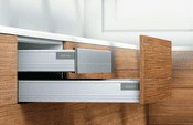 Blum. Pre-Built TANDEMBOX plus BLUMOTION Inner drawer, height M (96.5 mm), 30 kg, NL=450 mm. R9006 white aluminium.