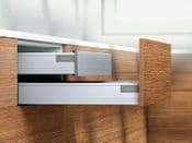 Blum. Pre-Built TANDEMBOX plus BLUMOTION Inner drawer, height M (96.5 mm), 30 kg, NL=500 mm. R9006 white aluminium.