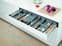 Blum. ORGA-LINE combo set (partially filled), for TANDEMBOX drawer, NL=450 mm, width=297 mm. stainless steel brushed/dust grey. ZSI.450MI3 OR
