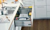 TANDEMBOX plus sink drawer, height D, NL=450 mm. R9006 white aluminium/dust grey. 358M450SINK