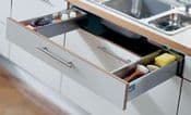 TANDEMBOX plus sink drawer, height M, NL=450 mm. R9006 white aluminium/dust grey. 358M45SINK