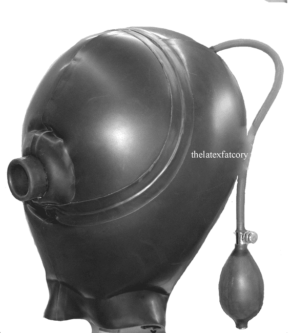 Bespoke UK‑Made Heavy‑Grade Latex Hood with Rigid Mouthpiece