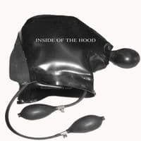 Bespoke UK‑Made Inflatable Latex Hood with Inflatable Mouthpiece