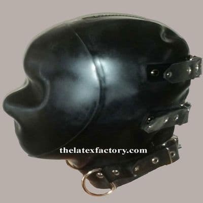 Bondage Hood with D Ring and Straps