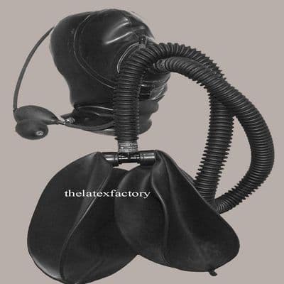 Inflatable Latex Hood With Mask Interface, Corrugated Tube & Air Bags