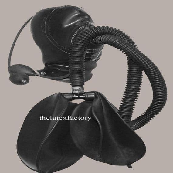 Inflatable Latex Hood With Mask Interface, Corrugated Tube & Air Bags