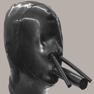 Latex Breathing Hood With Ventilation Pipes