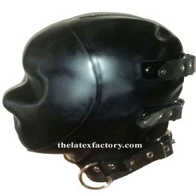 Latex Hood With D‑Ring and Adjustable Straps