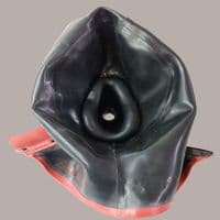 Latex Hood With Inflatable Mask Interface