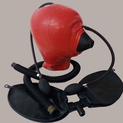 Latex Hood With Inflatable Mask Interface