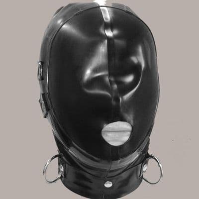 Latex Hood With Reinforced D‑Rings