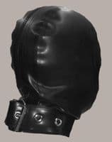 Latex Hood With Zip‑Covered Eye Openings