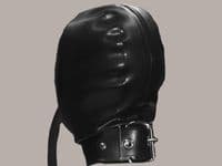 Latex Hood With Zip‑Covered Eye Openings