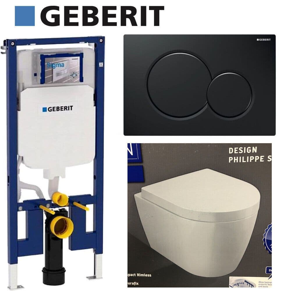 DURAVIT ME Wall Hung Rimless WC Toilet Soft Closing Geberit Sigma UP720 ...
