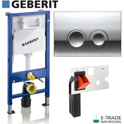 GEBERIT DUOFIX UP100 DELTA FRAME + FLUSH PLATE DELTA 21 CHROME + FRESH SYSTEM
