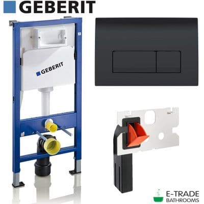 GEBERIT DUOFIX UP100 FRAME + FLUSH PLATE GEBERIT DELTA 51 BLACK + FRESH SYSTEM
