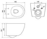 GEBERIT DUOFIX UP100 FRAME FLUSH PLATE MATT BLAC WALL HUNG RIMLESS WC LENA BLACK MATT FRESH SYSTEM