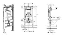 GEBERIT UP100 FRAME+FRESH SYSTEM+DELTA 51 CHROME PLATE+Tesi Aquablade Rimless WC