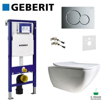 GEBERIT UP320 FRAME + SIGMA 01 FLUSH PLATE+VILLEROY & BOCH VENTICELLO SOFT CLOSE