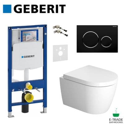 GEBERIT UP320 FRAME SIGMA 20 FLUSH PLATE  DURAVIT ME RIMLESS SOFT CLOSING