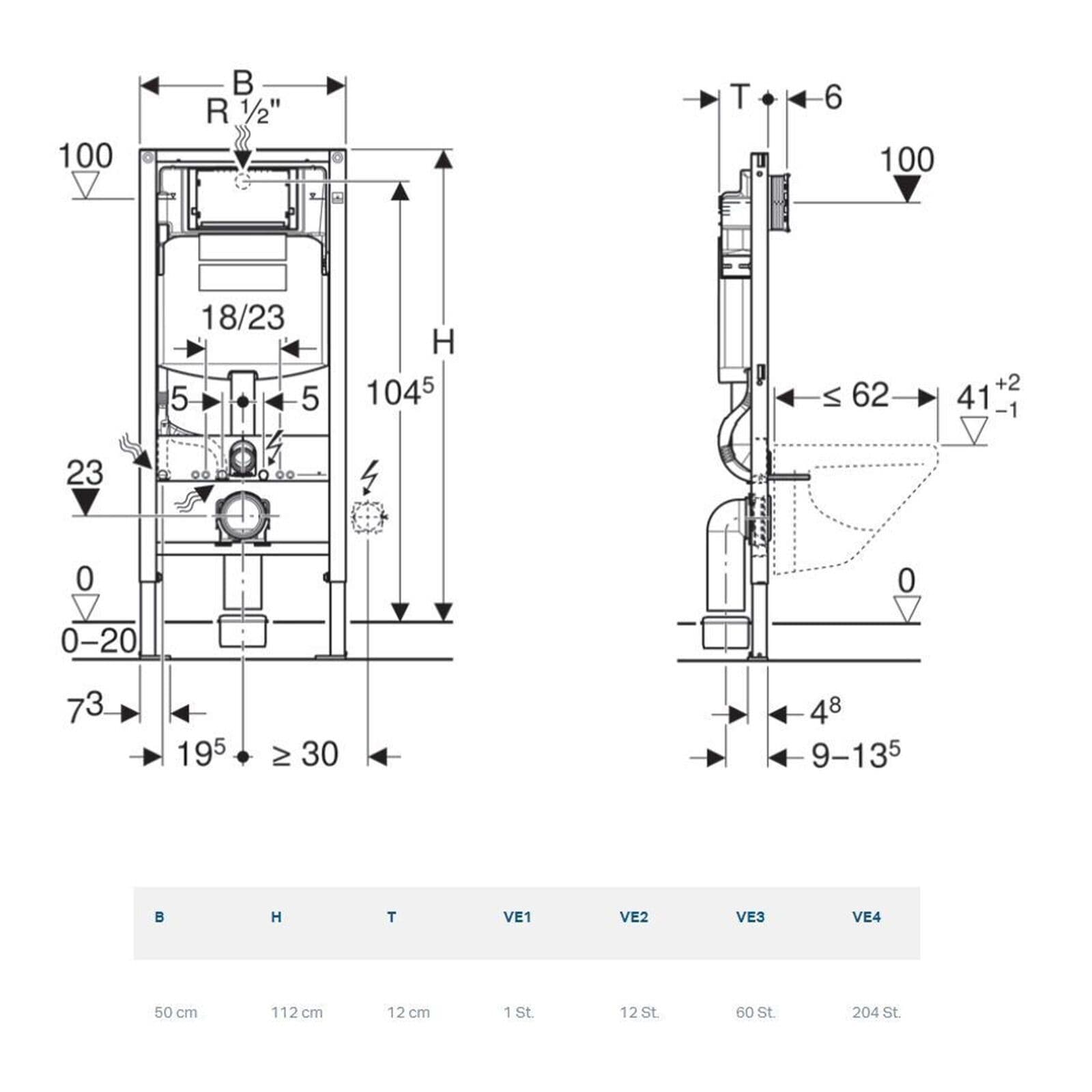 GEBERIT UP320 FRAME SIGMA01 FLUSH PLATE BRACKET IDEAL STANDARD TESI ...