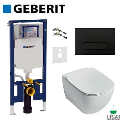 GEBERIT UP720 Frame+Brackets+Insulation Mat+Tesi Aquablade WC+MOHA 400 Plate