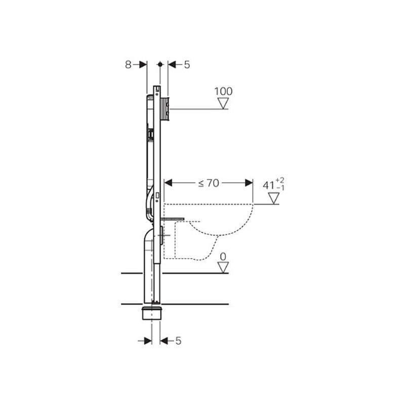 GEBERIT UP720 TOILET WC SLIM FRAME 8cm SIGMA 01 BLACK FLUSH PLATE ...