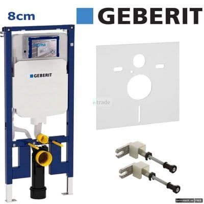 GEBERIT UP720 WALL HUNG WC TOILET FRAME 8cm SIGMA CISTERN CONCEALED+BRACKETS+MAT