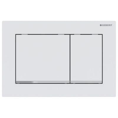 Geberit vibration flush plate for 2-volume flushing white matt chrom 115.080.JT.1