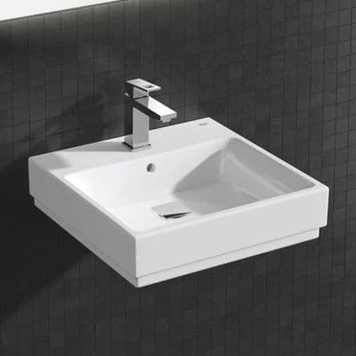 GROHE CUBE BASIN WITH PUREGUARD COATING + EUROCUBE MIXER TAP + WASTE PLUG OPTION