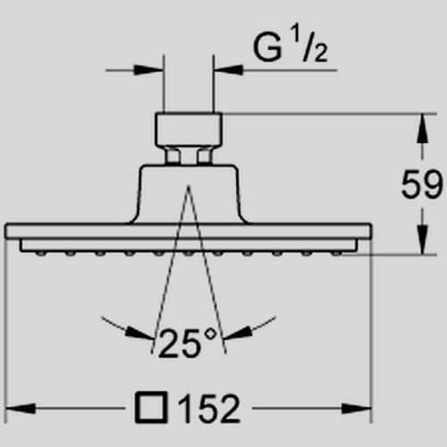 GROHE EUPHORIA CUBE 150 Square Rain Shower Head Chrome NEW