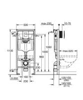 GROHE Rapid SL Frame Brackets Flush Plate Wall Hung Rimless WC Toilet Soft Close
