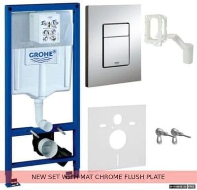 GROHE RAPID SL FRESH 5in1 TOILET FRAME CISTERN WC SKATE COSMOPOLITAN MAT CHROME