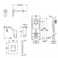 GROHE RAPID SL FRESH FRAME 5in1 with WALL HUNG RIMLESS WC + SOFT CLOSING SEAT
