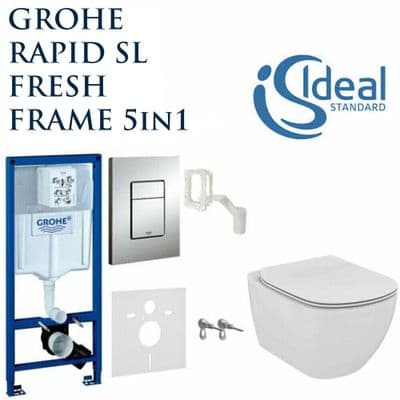 GROHE RAPID SL FRESH WC FRAME SET + IDEAL STANDARD TESI WC SOFT CLOSING