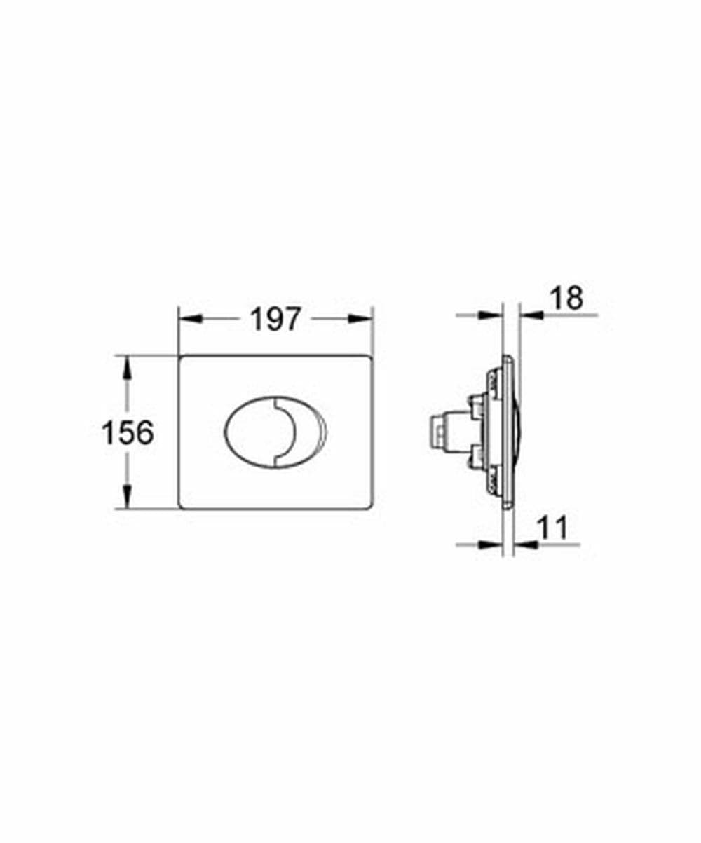 GROHE SKATE AIR Toilet WC Dual Flush Plate Button 38506SH0 White