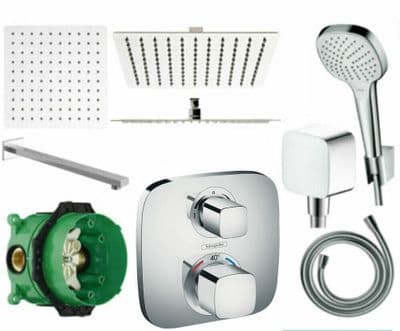 HANSGROHE ECOSTAT E 15708 Concealed Shower Mixer Kit SET 30cm Rainfall Head
