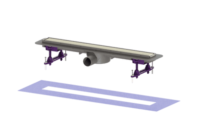 Kessel Shower channel Linearis Compact L: 650 mm, DN 50, enclWPM, 304 SST cov., K 3 45600.62