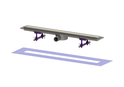 Kessel Shower channel Linearis Compact L: 850 mm, DN 50, enclWPM, 304 SST cov., K 3 45600.64