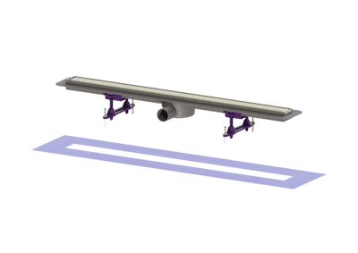 Kessel Shower channel Linearis Compact L: 950 mm, DN 50, enclWPM, 304 SST cov., K 3 45600.65